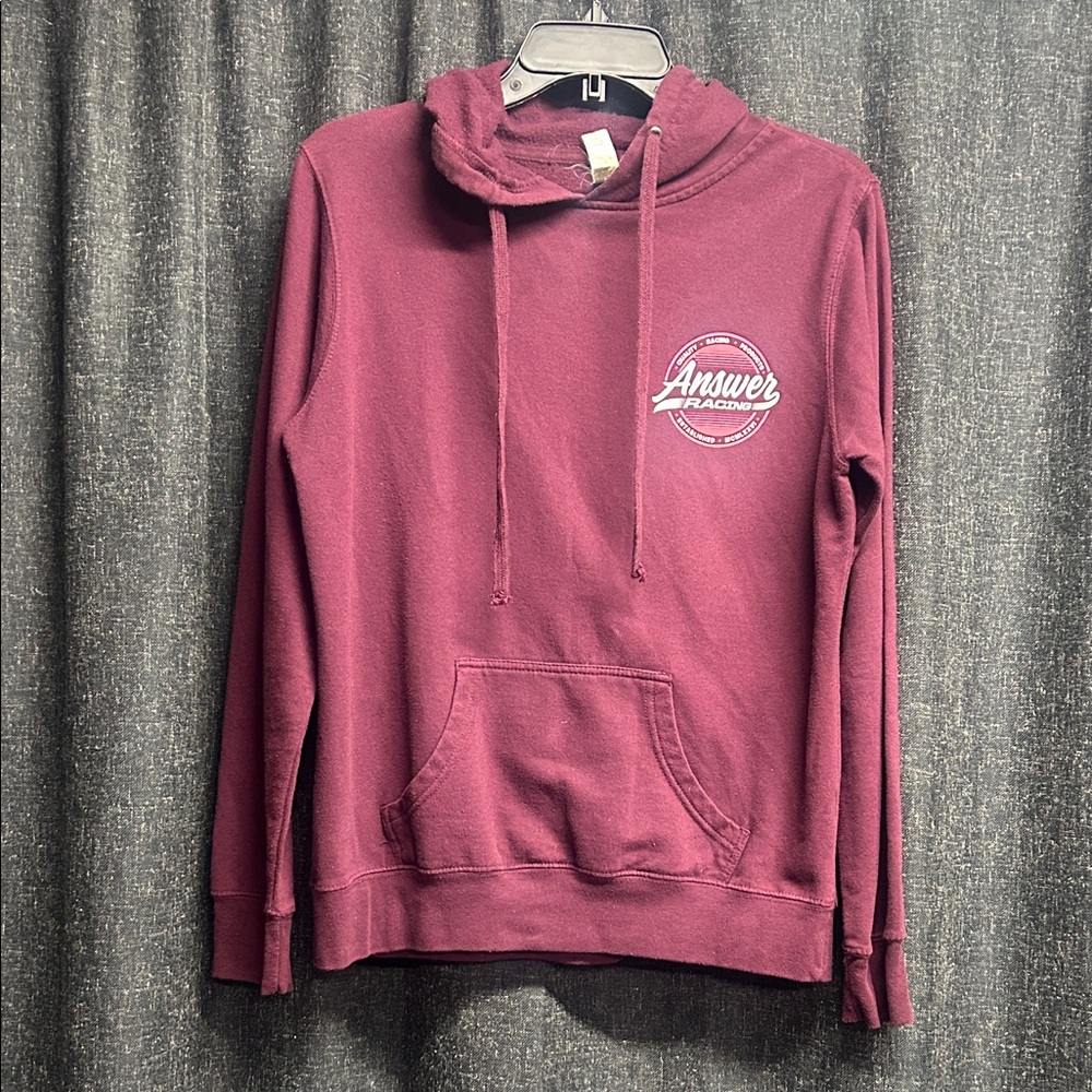 Answer Racing Maroon Hoodie with Logo